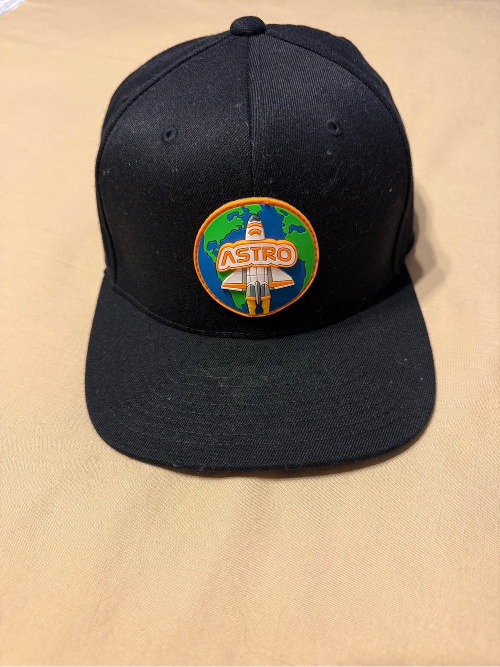 Astro Dobbs Black Snapback Hat with Rocket Patch. Josh Dobbs UT.